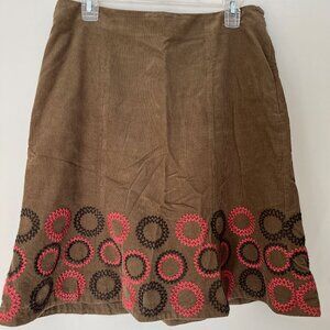 Boden Corduroy Skirt embroidered (brown/olive)